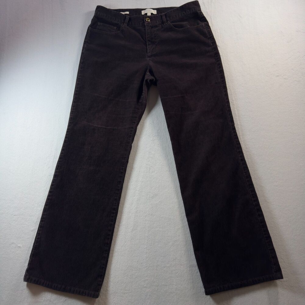 Talbots Signature Boot Corduroy Pants Women's Size 8 Petites Stretch Color Brown